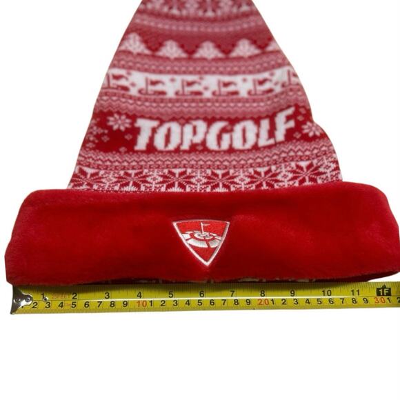 Top Golf Knitted Christmas Hats Cap 19” Length With Red Pompom Santa Christmas - Picture 4 of 5